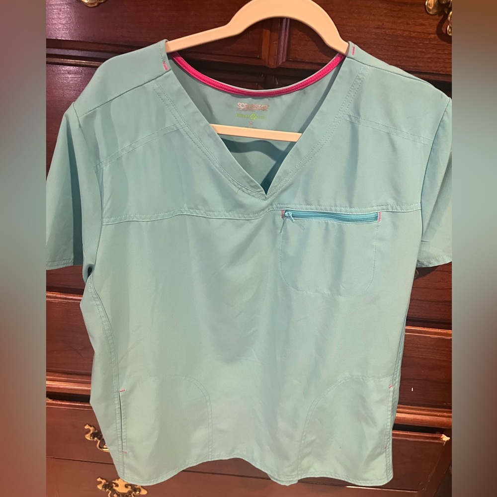 Scrubstar blue scrub top, size 2x